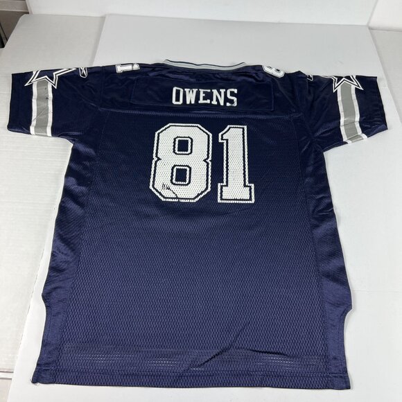 Y2K Reebok Dallas Cowboy Terrell Owens 81 Football Jersey Youth Extra Large Blue - Picture 9 of 14